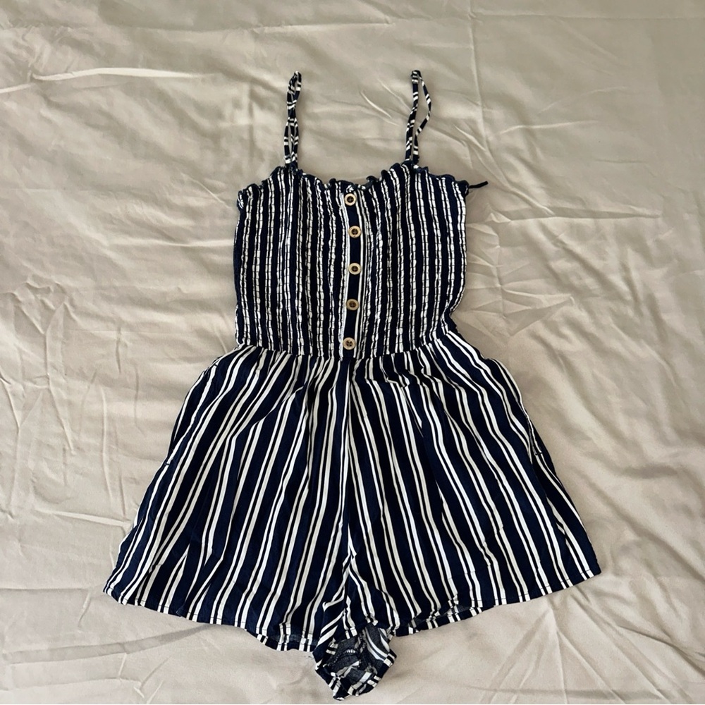 Garage Navy and White Striped Kids/Teen Romper